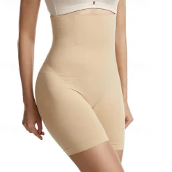 Women's Underwear Shorts Scrunch Butt Shorts Shapewear Fashion Casual Comfort Short High Waist Plain Tummy Control Butt Lift Comfort High Elasticity Home Daily Gym Black Red Brown Apricot Skinny