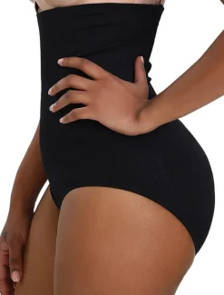 Women's Underwear Shorts Shapewear Fashion Shapewear Corsets Short High Waist Plain Tummy Control Butt Lift Comfort High Elasticity Casual Daily skin Black (BLACK) Slim