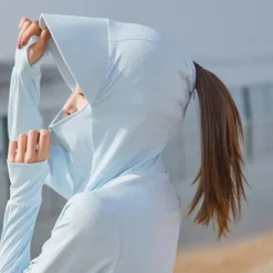 Women's UPF 50+ UV Sun Protection Zip Up Hoodie Long Sleeve Fishing Running Hiking Jacket Summer Outdoor Ventilation Ultraviolet Resistant Front Zipper Stretchy Jacket Climbing Beach Camping Caving