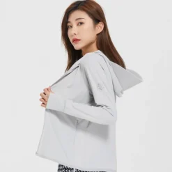 Women's UPF 50+ UV Sun Protection Zip Up Hoodie Long Sleeve Fishing Running Hiking Jacket Summer Outdoor Ventilation Ultraviolet Resistant Front Zipper Stretchy Jacket Climbing Beach Camping Caving