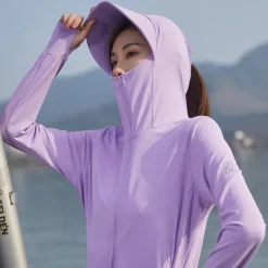 Women's UPF 50+ UV Sun Protection Zip Up Hoodie Long Sleeve Fishing Running Hiking Jacket Summer Outdoor Ventilation Ultraviolet Resistant Front Zipper Stretchy Jacket Climbing Beach Camping Caving