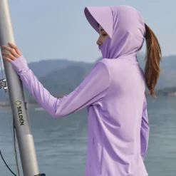 Women's UPF 50+ UV Sun Protection Zip Up Hoodie Long Sleeve Fishing Running Hiking Jacket Summer Outdoor Ventilation Ultraviolet Resistant Front Zipper Stretchy Jacket Climbing Beach Camping Caving