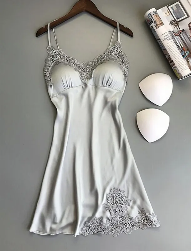 Women's Valentine Leopard Night Dress Sexy Lingerie Chemises Negligees Dress Pure Color Lovers Hot Comfort Home Bed Breathable Straps Sleeveless Backless Summer Spring Home Outfits Date Night Outfit