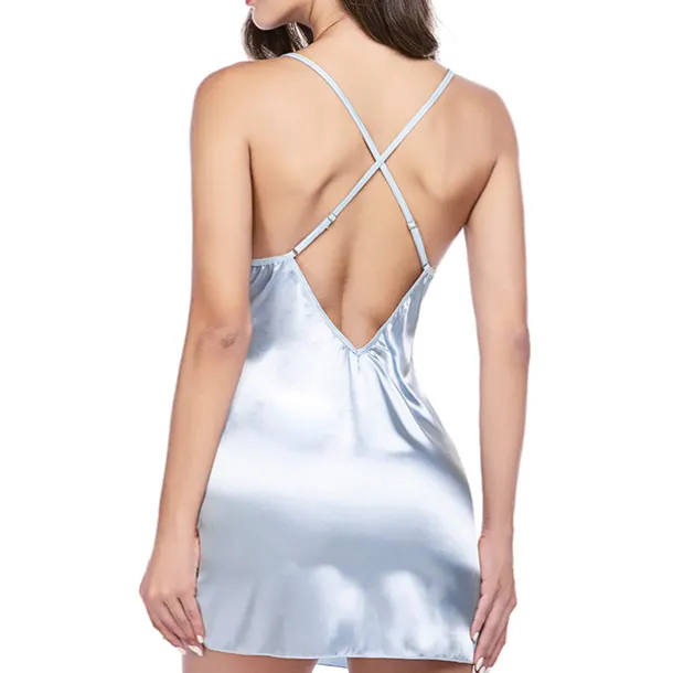 Women's Valentine Night Dress Sexy Lingerie Lace Babydoll Slips Nightwear Home Solid Colored Soft Sweet Light Blue Pink Strap Winter Home Outfits Date Night Outfit