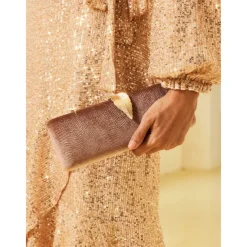 Women's Velvet Clutch Bag with Gold Feather Accent and Chain Strap - Elegant Evening Bag for Formal Events and Parties