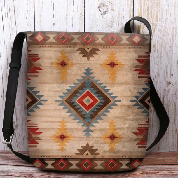 Women's Vintage Bohemian Crossbody Bag with Unique Aztec Print | Perfect for Summer Festivals