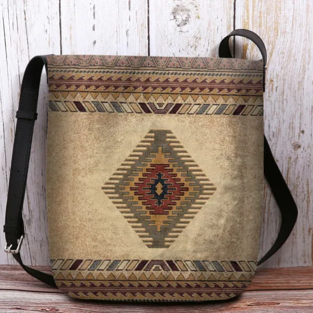 Women's Vintage Bohemian Crossbody Bag with Unique Aztec Print | Perfect for Summer Festivals