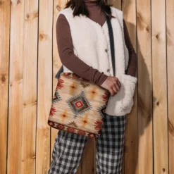 Women's Vintage Bohemian Crossbody Bag with Unique Aztec Print | Perfect for Summer Festivals