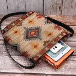 Women's Vintage Bohemian Crossbody Bag with Unique Aztec Print | Perfect for Summer Festivals