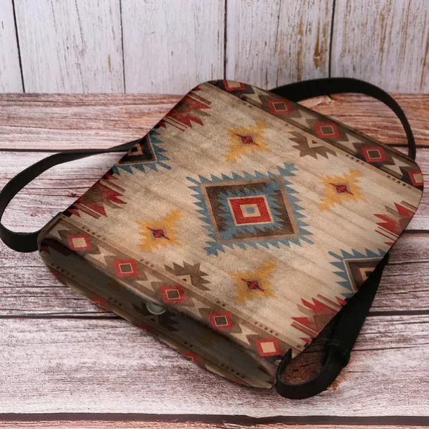 Women's Vintage Bohemian Crossbody Bag with Unique Aztec Print | Perfect for Summer Festivals