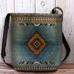 Women's Vintage Bohemian Crossbody Bag with Unique Aztec Print | Perfect for Summer Festivals