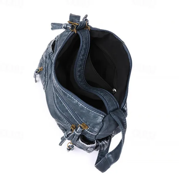 Women's Vintage Brown Faux Leather Shoulder Bag – Boho Crossbody Handbag with Multiple Pockets, Stylish Everyday Purse for Casual & Travel