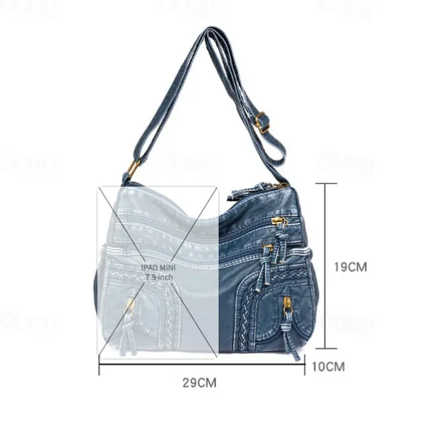 Women's Vintage Brown Faux Leather Shoulder Bag – Boho Crossbody Handbag with Multiple Pockets, Stylish Everyday Purse for Casual & Travel