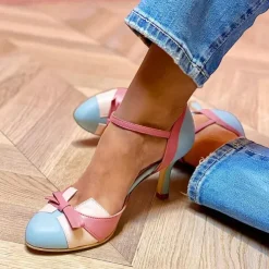 Women's Vintage Green & Gold Suede T-Strap Heels, Retro-Inspired Fashion Shoes for Special Occasions and Everyday Elegance