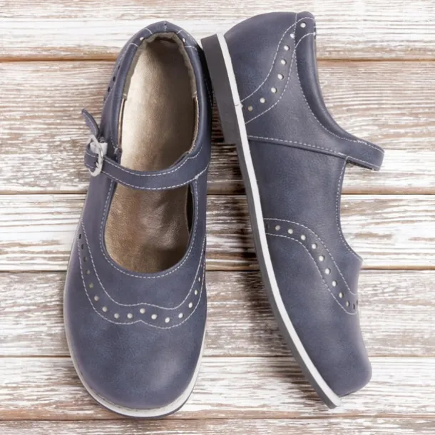 Women's Vintage-Style Mary Jane Shoes with Buckle Strap – Comfortable Retro Faux Leather Flats for Casual Wear