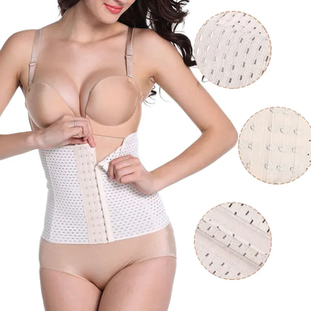 Women's Waist Trainer Shapewears Tummy Control Push Up Front Close Office Yoga Running Gym Plus Size Sport Breathable Solid Color Hook & Eye Home Outfits