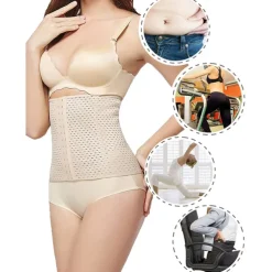 Women's Waist Trainer Shapewears Tummy Control Push Up Front Close Office Yoga Running Gym Plus Size Sport Breathable Solid Color Hook & Eye Home Outfits