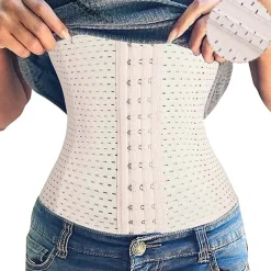 Women's Waist Trainer Shapewears Tummy Control Push Up Front Close Office Yoga Running Gym Plus Size Sport Breathable Solid Color Hook & Eye Home Outfits