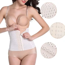 Women's Waist Trainer Shapewears Tummy Control Push Up Front Close Office Yoga Running Gym Plus Size Sport Breathable Solid Color Hook & Eye Home Outfits