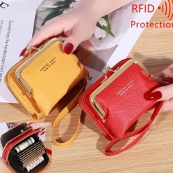 Women's Wallet Coin Purse Credit Card Holder Wallet PU Leather Shopping Daily Zipper Waterproof Lightweight Durable Solid Color Black Yellow Pink