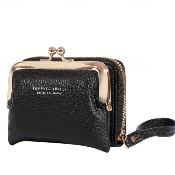 Women's Wallet Coin Purse Credit Card Holder Wallet PU Leather Shopping Daily Zipper Waterproof Lightweight Durable Solid Color Black Yellow Pink