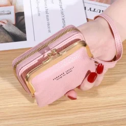 Women's Wallet Coin Purse Credit Card Holder Wallet PU Leather Shopping Daily Zipper Waterproof Lightweight Durable Solid Color Black Yellow Pink