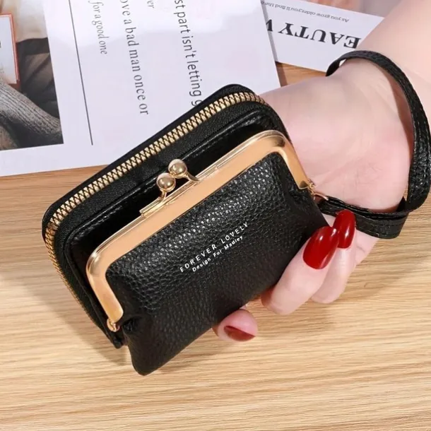 Women's Wallet Coin Purse Credit Card Holder Wallet PU Leather Shopping Daily Zipper Waterproof Lightweight Durable Solid Color Black Yellow Pink
