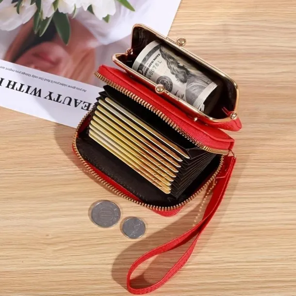 Women's Wallet Coin Purse Credit Card Holder Wallet PU Leather Shopping Daily Zipper Waterproof Lightweight Durable Solid Color Black Yellow Pink