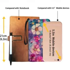 Women's Wallet Coin Purse Credit Card Holder Wallet PU Leather Shopping Daily Holiday Zipper Large Capacity Durable Flowers Light Red Purple