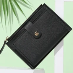 Women's Wallet Credit Card Holder Wallet PU Leather Daily Holiday Zipper Large Capacity Waterproof Lightweight Solid Color Black Pink Light Red