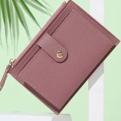 Women's Wallet Credit Card Holder Wallet PU Leather Daily Holiday Zipper Large Capacity Waterproof Lightweight Solid Color Black Pink Light Red