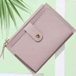 Women's Wallet Credit Card Holder Wallet PU Leather Daily Holiday Zipper Large Capacity Waterproof Lightweight Solid Color Black Pink Light Red