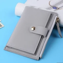 Women's Wallet Credit Card Holder Wallet PU Leather Daily Holiday Zipper Large Capacity Waterproof Lightweight Solid Color Black Pink Light Red