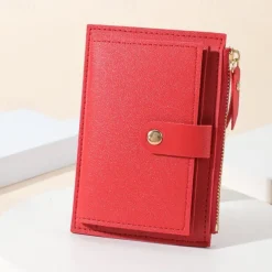 Women's Wallet Credit Card Holder Wallet PU Leather Daily Holiday Zipper Large Capacity Waterproof Lightweight Solid Color Black Pink Light Red