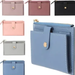 Women's Wallet Credit Card Holder Wallet PU Leather Daily Holiday Zipper Large Capacity Waterproof Lightweight Solid Color Black Pink Light Red