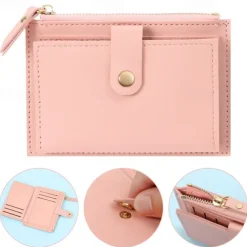 Women's Wallet Credit Card Holder Wallet PU Leather Daily Holiday Zipper Large Capacity Waterproof Lightweight Solid Color Black Pink Light Red
