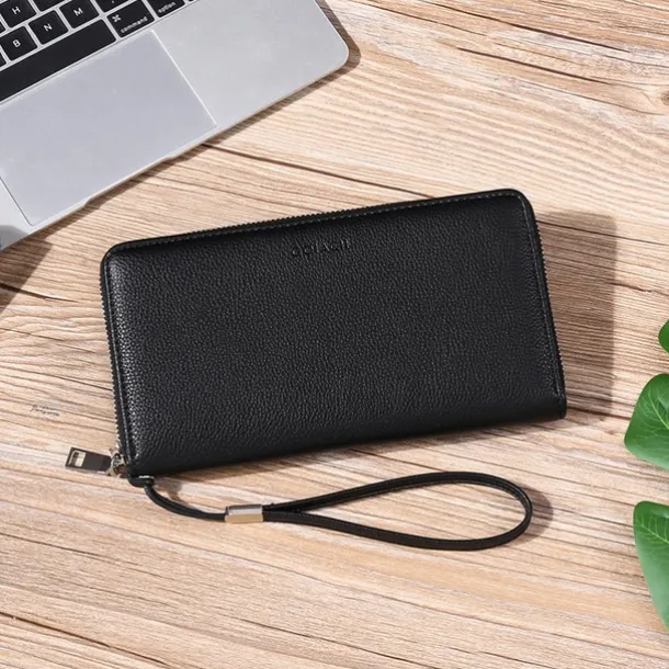 Women's Wallet Mobile Phone Bag PU Leather Outdoor Daily Zipper Large Capacity Lightweight Durable Solid Color Almond Wine Red Black