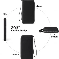 Women's Wallet Mobile Phone Bag PU Leather Outdoor Daily Zipper Large Capacity Lightweight Durable Solid Color Almond Wine Red Black