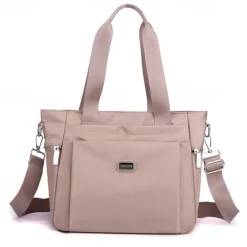 Women's Waterproof Nylon Shoulder Bag – Large Capacity Tote with Detachable Strap for Travel, Work, and Daily Use