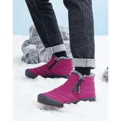 Women's Waterproof Warm Winter Ankle Boots with Plush Lining – Non-Slip Outdoor Snow Shoes for Cold Weather