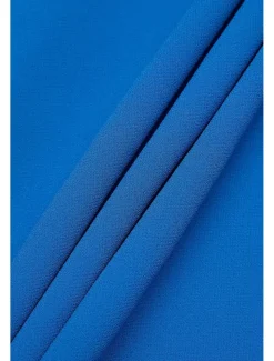 Women's Wedding Guest Cocktail Dress Chiffon Ruched Ruffle Elegant Formal Wrap Midi Dress V Neck Ruffle Sleeve Blue Green Color