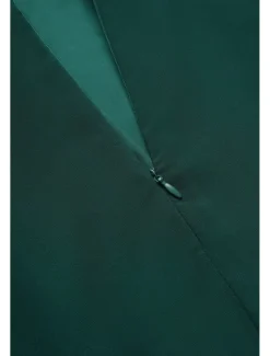 Women's Wedding Guest Cocktail Dress Chiffon Plain Ruffle Twisted Elegant Summer Maxi Dress V Neck Flared 3/4 Length Sleeve