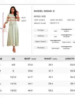 Women's Wedding Guest Cocktail Dress Maxi Dress Contrast Lace Party Elegant Formal V Neck Light Green Color