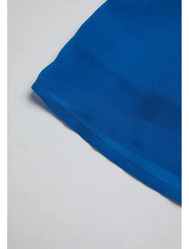 Women's Wedding Guest Cocktail Party Dress Midi Chiffon Dress Wine Blue Green Short Sleeve Solid Color Ruffle Crew Neck Evening Summer Spring Fall