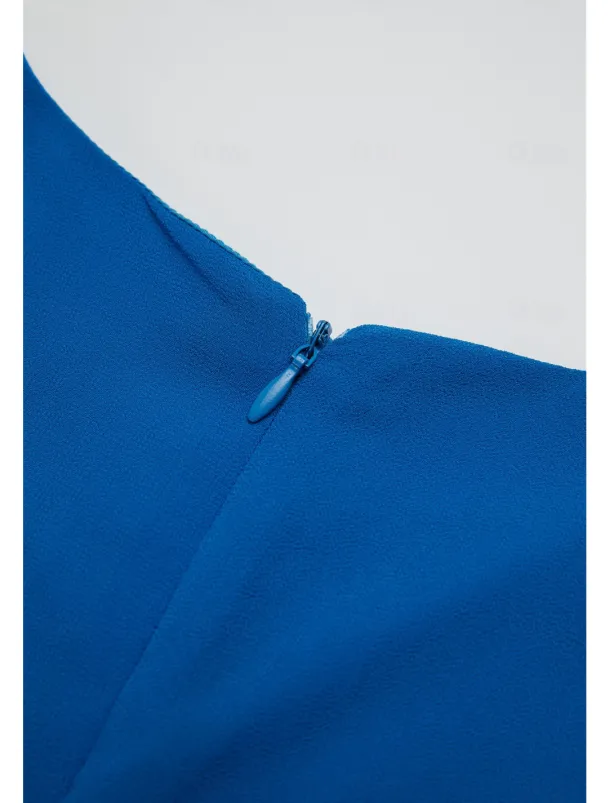 Women's Wedding Guest Cocktail Party Dress Midi Chiffon Dress Wine Blue Green Short Sleeve Solid Color Ruffle Crew Neck Evening Summer Spring Fall