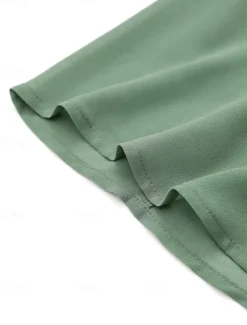 Women's Wedding Guest Cocktail Dress Maxi Dress Contrast Lace Party Elegant Formal V Neck Short Sleeve Pink Green Gray Color