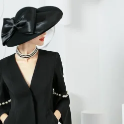 Women's Wedding Party Hats Elegant Classical Feminine Style Wool Silk Hats Headpiece for Tea Party Ladies Day Headpiece Headwear