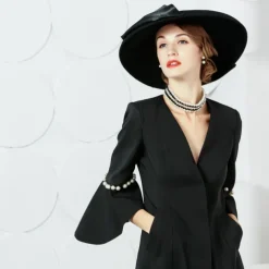 Women's Wedding Party Hats Elegant Classical Feminine Style Wool Silk Hats Headpiece for Tea Party Ladies Day Headpiece Headwear