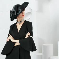 Women's Wedding Party Hats Elegant Classical Feminine Style Wool Silk Hats Headpiece for Tea Party Ladies Day Headpiece Headwear