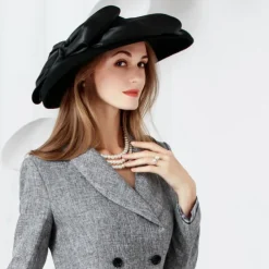 Women's Wedding Party Hats Elegant Classical Feminine Style Wool Silk Hats Headpiece for Tea Party Ladies Day Headpiece Headwear